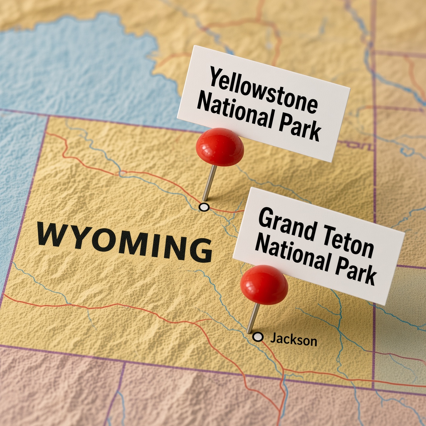 Map of Yellowstone and Grand Teton
